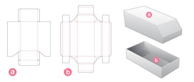 Tamponlu kutu ve kapak ölü şablonu
