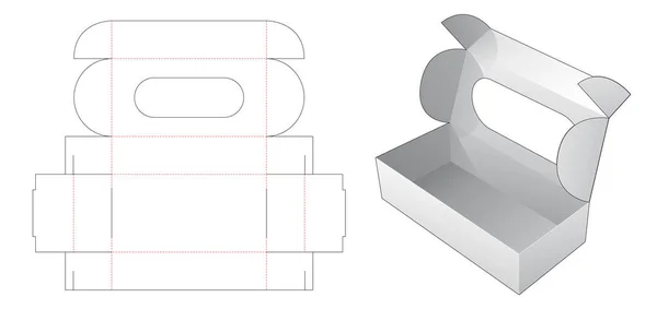 顶部窗口模切模板蛋糕盒 — 图库矢量图片