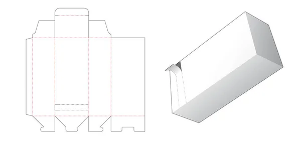 Zipper Packaging Box Die Cut Template — Stock Vector