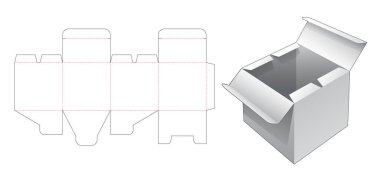 Orta açık noktası olan kutu kesme şablonu