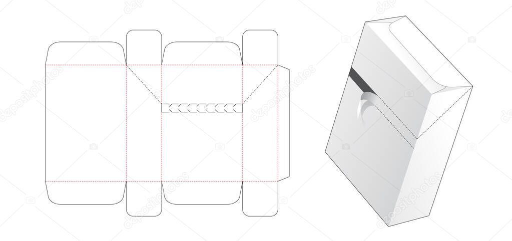 Zipper box die cut template