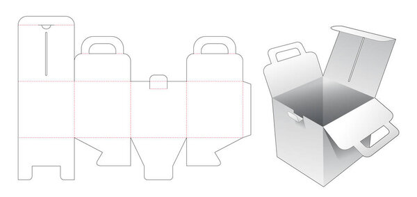 Картонная квадратная коробка с шаблоном штампа держателя

