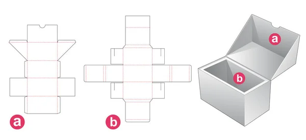 Caja Embalaje Con Plantilla Troquel Soporte Inserción — Vector de stock