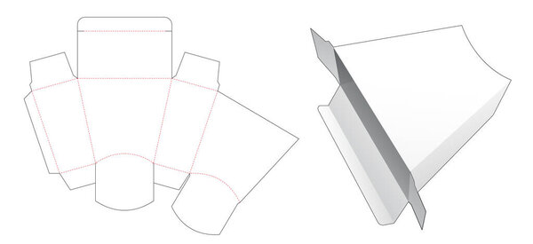 Картонный трапециевидной формы коробка вырезать шаблон
