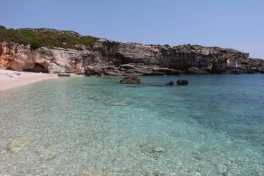 Yunanistan 'ın Kefalonia kentindeki Lagadakia plajı