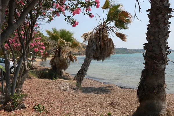 Linha Costeira Praia Lourdata Ilha Kefalonia — Fotografia de Stock