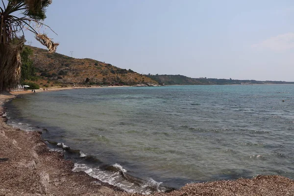 Linha Costeira Praia Lourdata Ilha Kefalonia — Fotografia de Stock