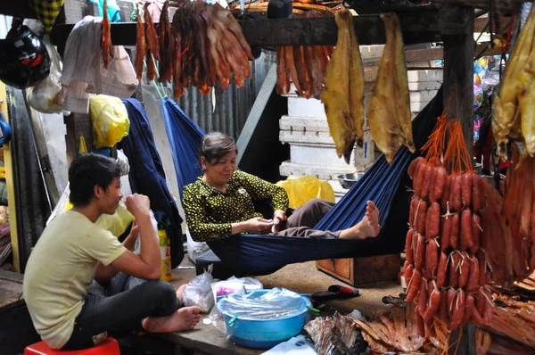 Escena Compradores Vendedores Mercado Mercado Kandal —  Fotos de Stock