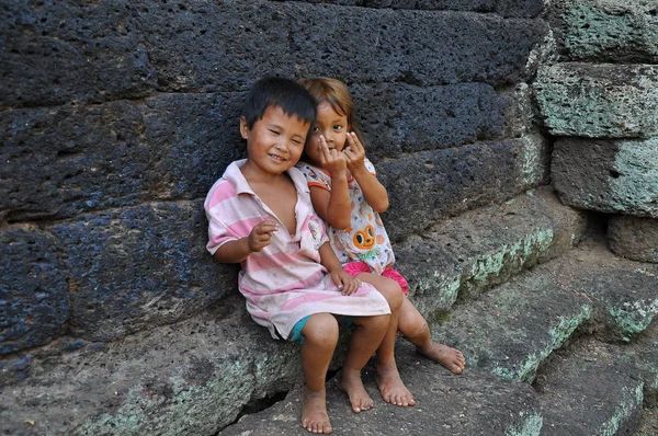 Kambodžské Děti Třídě — Stock fotografie