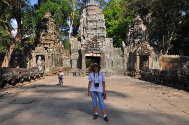 Angkor Wat Unesco 'daki Preah Khan tapınağının manzarası.
