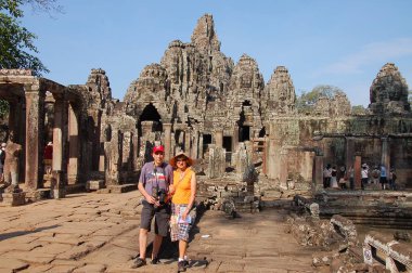 Siem Reap 'teki Bayon Tapınağı manzarası