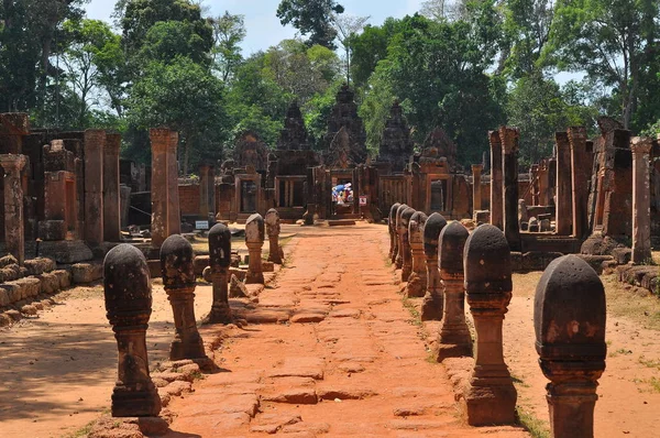 Kilátás Benteay Srei Templom Sziám Arat Kambodzsa — Stock Fotó