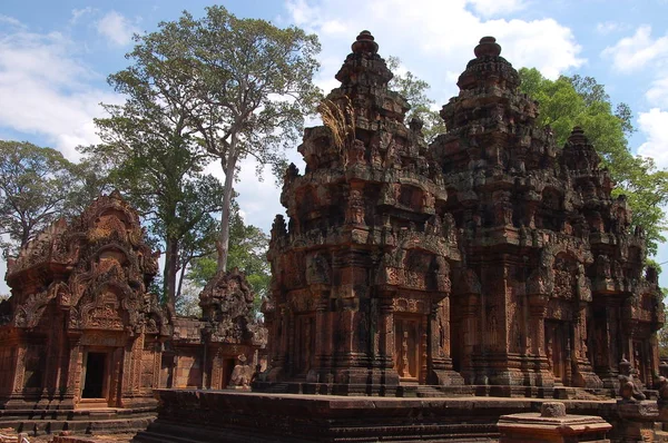 Kilátás Benteay Srei Templom Sziám Arat Kambodzsa — Stock Fotó