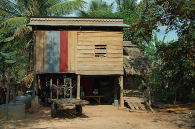 Kamboçya 'nın Siam Reap yakınlarındaki köy.