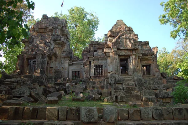 Utsikt Över Wat Banan Templet Kambodja — Stockfoto