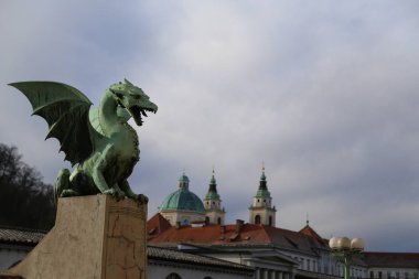 Noel zamanı Ljubljana caddesi manzarası