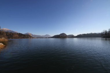 Slovenya, Bled Gölü 'nün panoramik manzarası