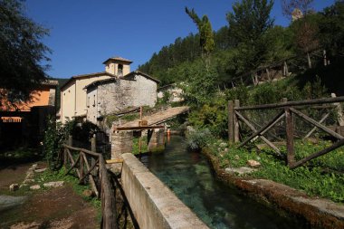 View of the centre of Rasiglia, Italy 