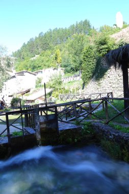 View of the centre of Rasiglia, Italy 