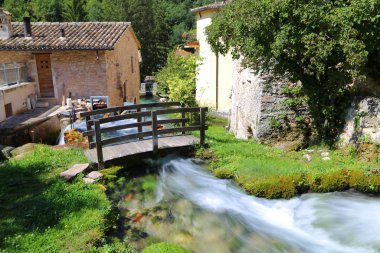 View of the centre of Rasiglia, Italy 