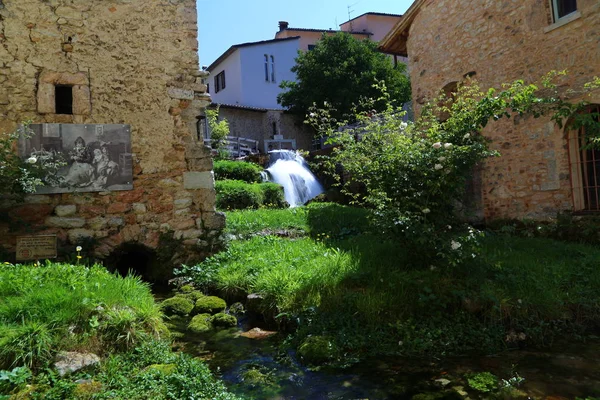 Vista Del Centro Rasiglia Italia — Foto de Stock