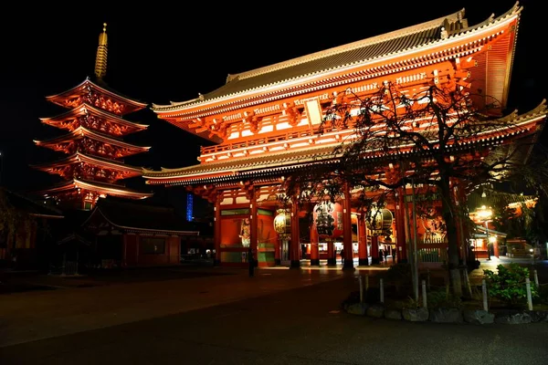 Vista Templo Sensoji Distrito Asakusa — Fotografia de Stock