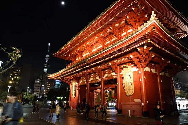Asakusa Bölgesindeki Sensoji Tapınağı Manzarası — Stok fotoğraf