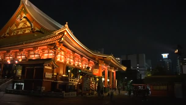 Blick Auf Den Sensoji Tempel Bezirk Asakusa — Stockvideo