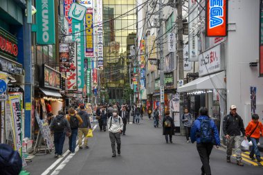 view of the street in Akihabara district, Tokyo 