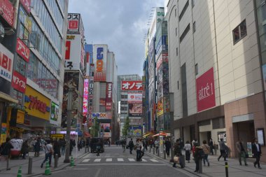 view of the street in Akihabara district, Tokyo 