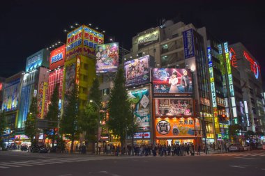 view of the street in Akihabara district, Tokyo