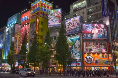 view of the street in Akihabara district, Tokyo
