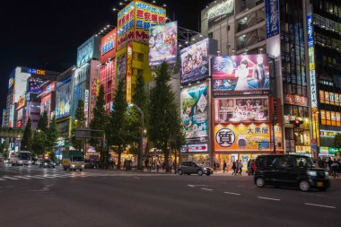 view of the street in Akihabara district, Tokyo