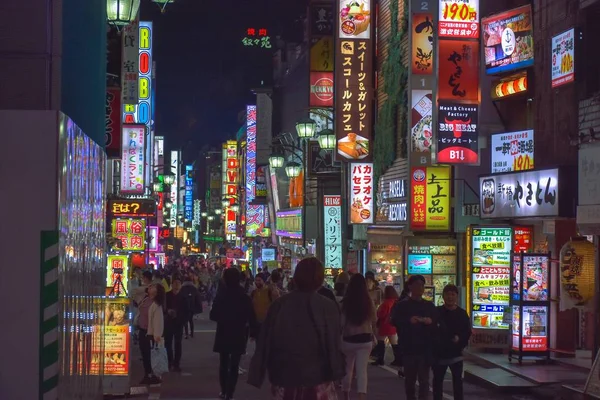 Вид Улицу Районе Кабукичо Токио — стоковое фото