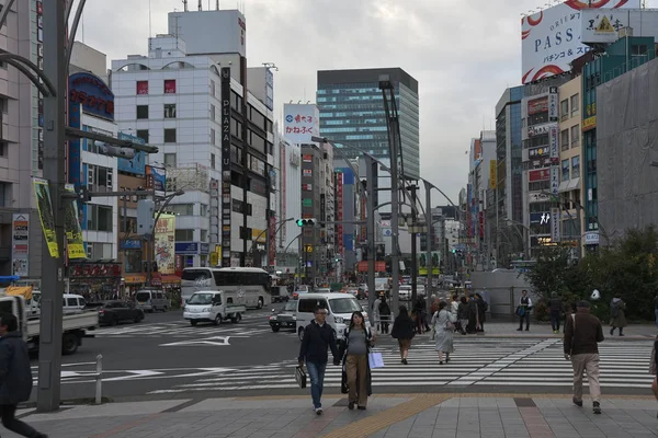 Вид Улицу Районе Асакуса Токио — стоковое фото