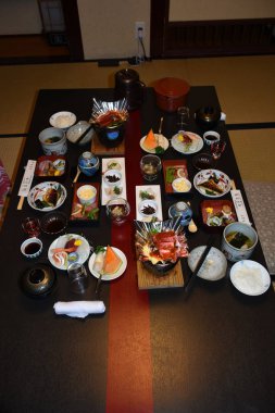 Typical dinner in Takayama, Japan