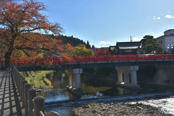 Όμορφη Φθινοπωρινή Σκηνή Στο Τακαγιάμα Ιαπωνία — Φωτογραφία Αρχείου