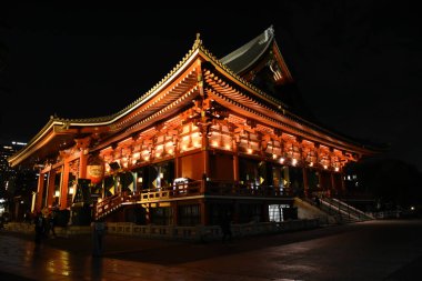 Asakusa Bölgesindeki Sensoji Tapınağı manzarası