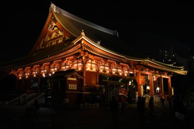 Asakusa Bölgesindeki Sensoji Tapınağı manzarası