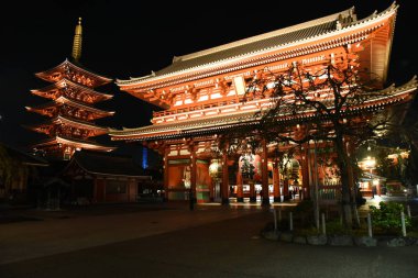 Asakusa Bölgesindeki Sensoji Tapınağı manzarası