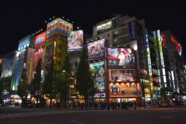 view of the street in Akihabara district, Tokyo 