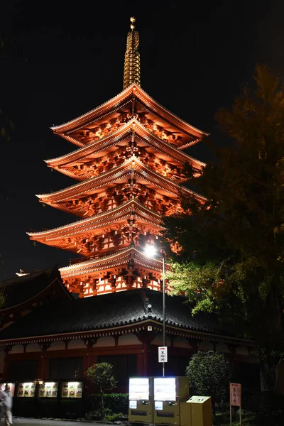 Asakusa Bölgesindeki Sensoji Tapınağı Manzarası — Stok fotoğraf