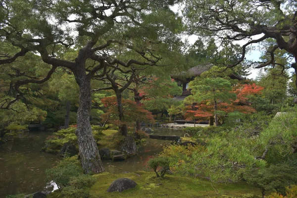 Beautiful garden surrounding famous Silver pavilion (Ginkaku-ji) in Kyoto, Japan