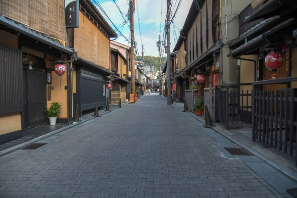 Pohled Ulici Okrese Gion Kjóto — Stock fotografie