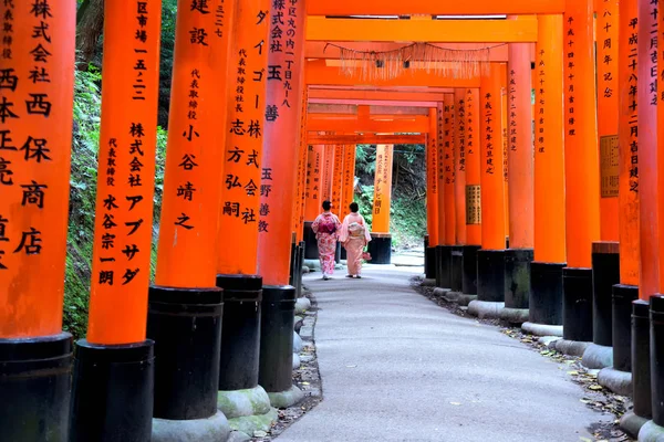 Вигляд Ворота Торіі Святині Фушімі Інарі — стокове фото