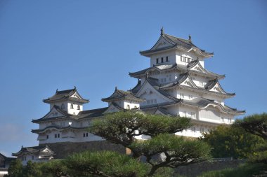 Sonbahar sezonunda Himeji Kalesi, Japonya 