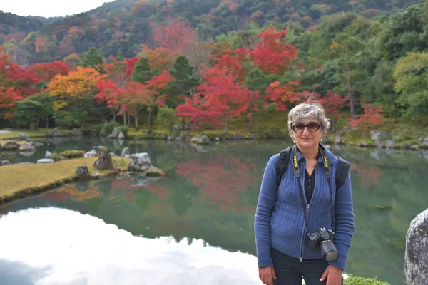 Jardín Del Estanque Sogen Tenryu Kyoto Japón —  Fotos de Stock