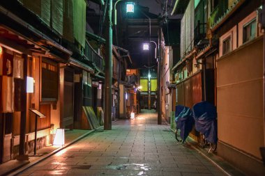 view of the street in Gion district, Kyoto clipart