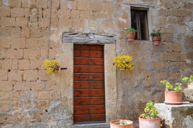 İtalya Civita di Bagnoregio 'nun Pictoresque köşesi. 