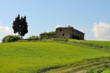 Val D 'orcia' nın güzel manzarası, İtalya 